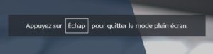 Quitter le plein écran