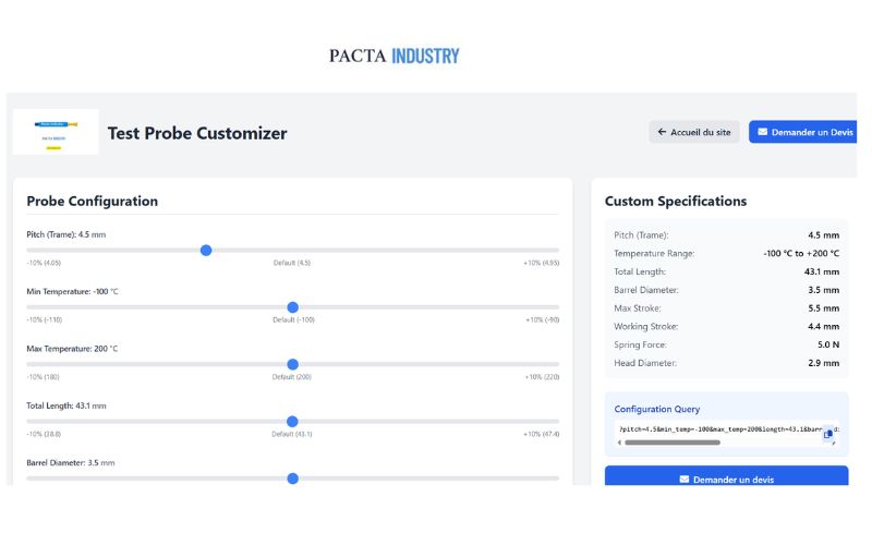 Un outil de personnalisation des pointes de test