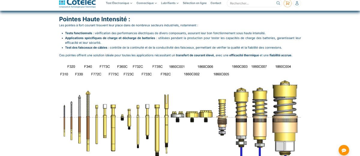Technologies de test et de contact haute précision pour applications industrielles
