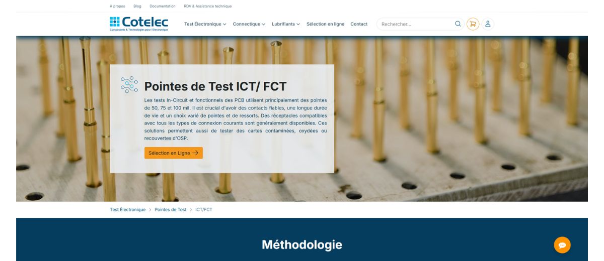 Différentes catégories de pointes de test à ressort